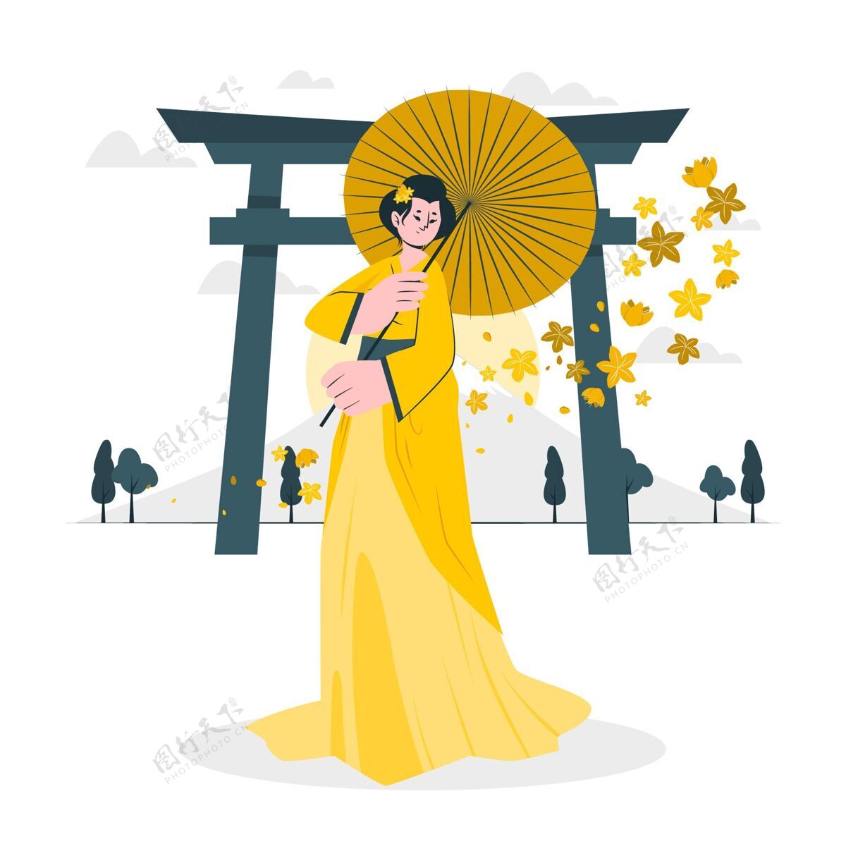 女人日本概念图文化国际人