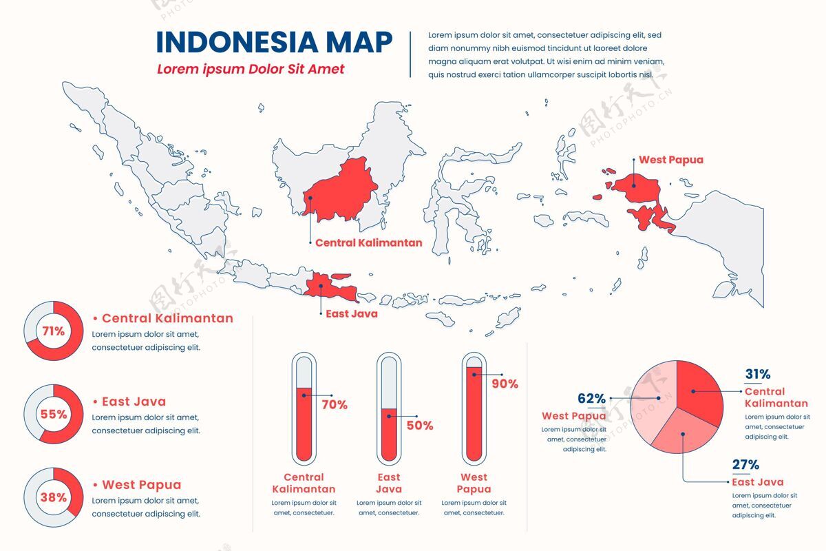 信息图线性印尼地图印度尼西亚图表图形