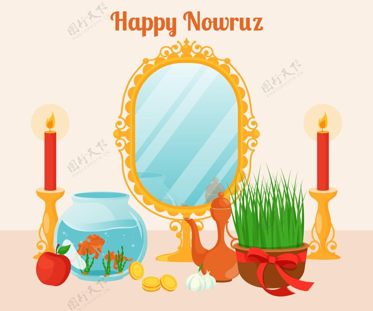 诺鲁兹平面设计快乐nowruz传统快乐的诺鲁兹庆典