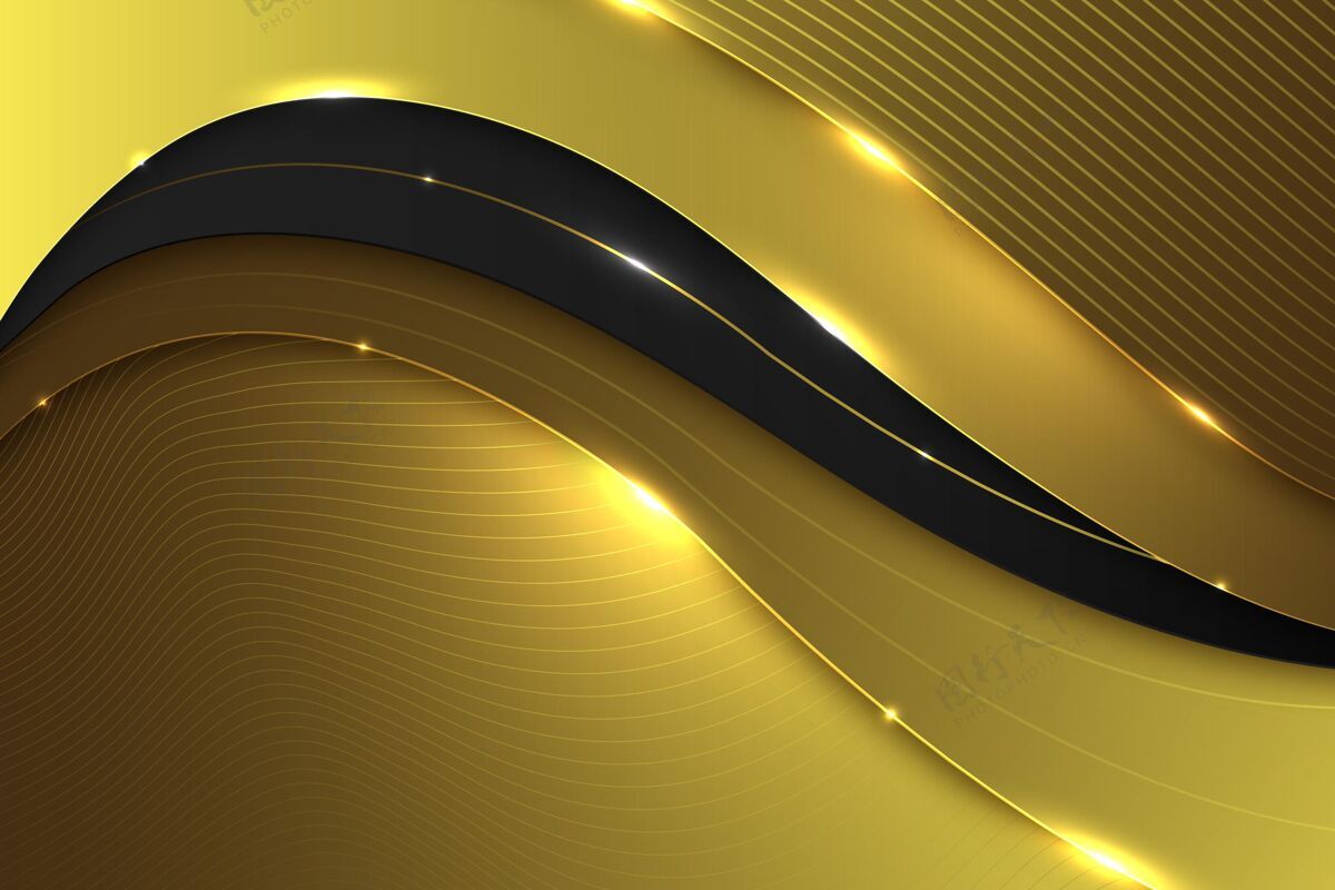 背景平滑的金色波浪背景概念设计墙纸主题