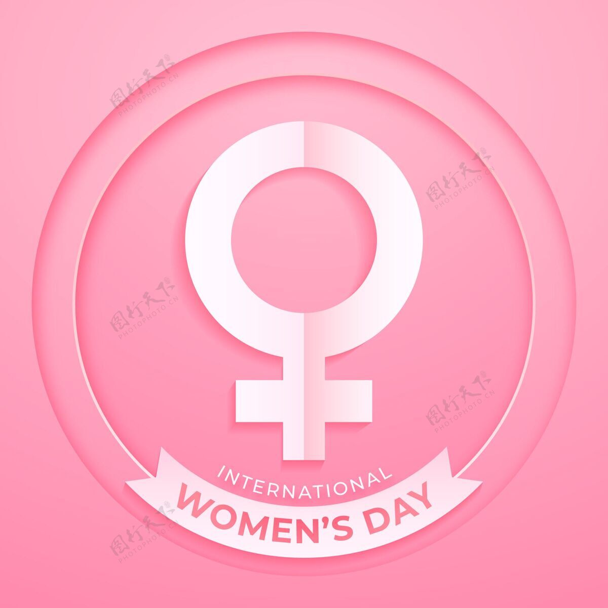 自由纸上写实的国际妇女节标志国际节日女性