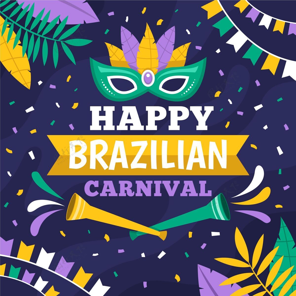 节日平面设计巴西狂欢节面具巴西面具巴西嘉年华