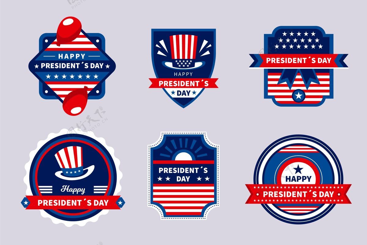 政府总统日标签徽章套装美国总统徽章
