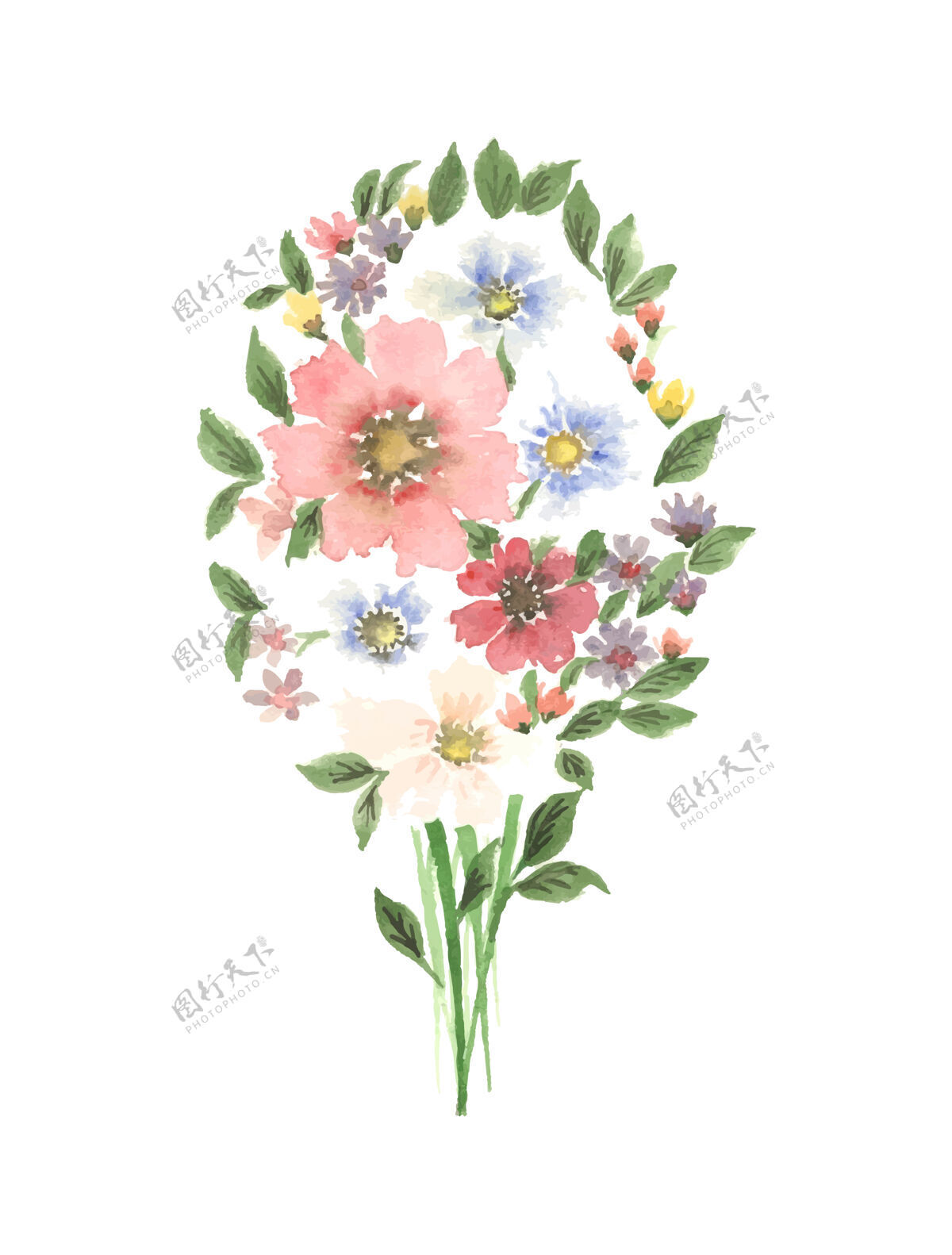 绘制手工水彩花卉艺术手绘手工制作可爱