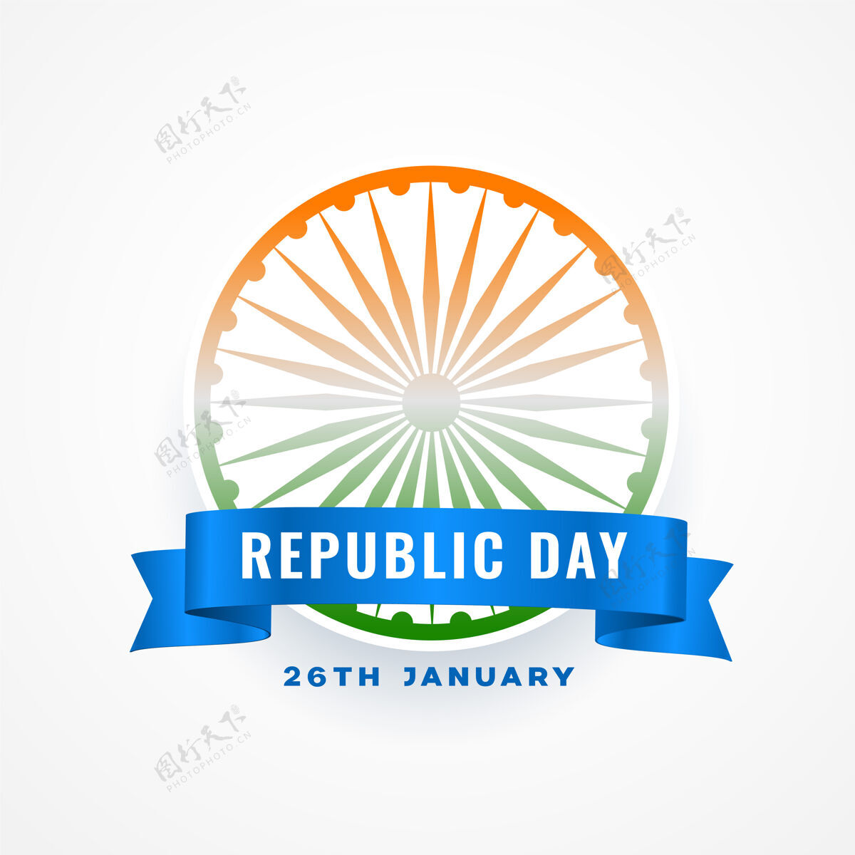 爱国印度共和国日阿育王脉轮祝福卡日独立印度
