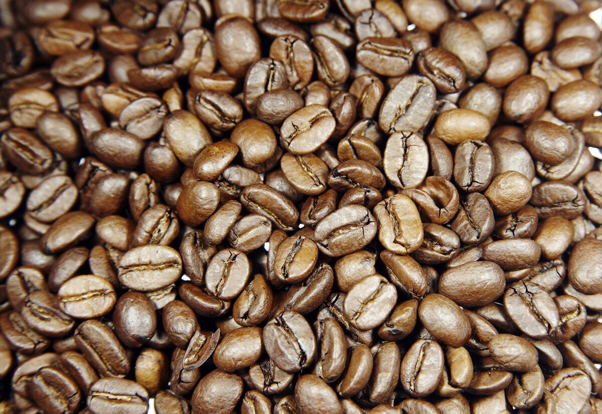 谷物很多洒出来的烤咖啡豆棕色能量香味