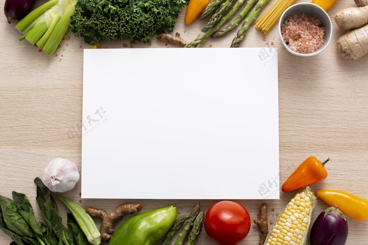 平面健康蔬菜概念模型俯视图水平平面食品