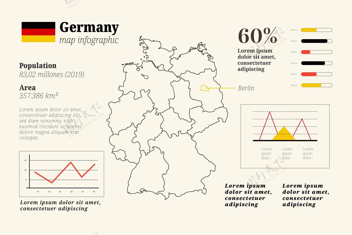 地图手绘德国地图信息图图形信息信息图