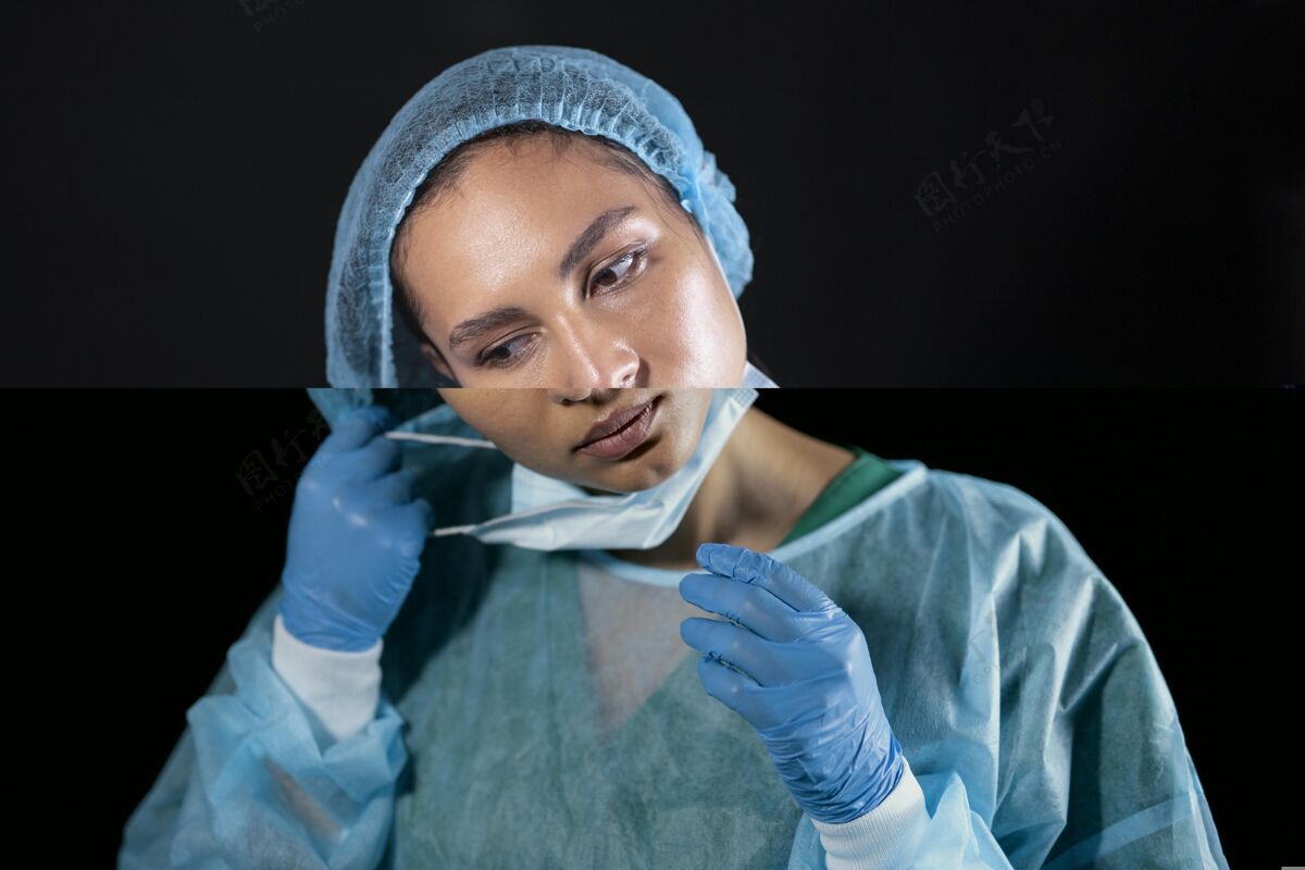 面膜中弹医生摘下面具面膜医生健康专业