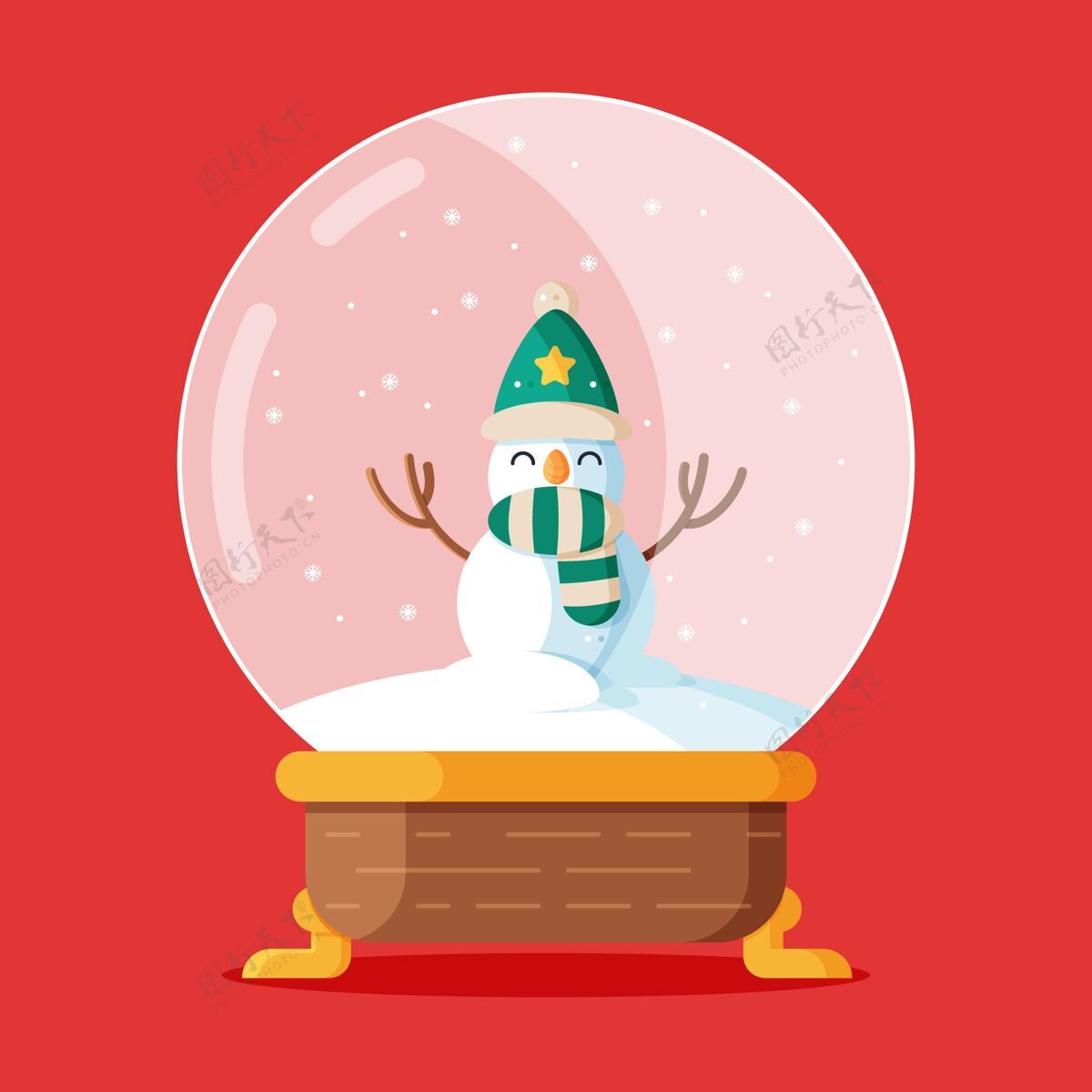假日平面设计圣诞雪球地球仪雪球快乐假日传统