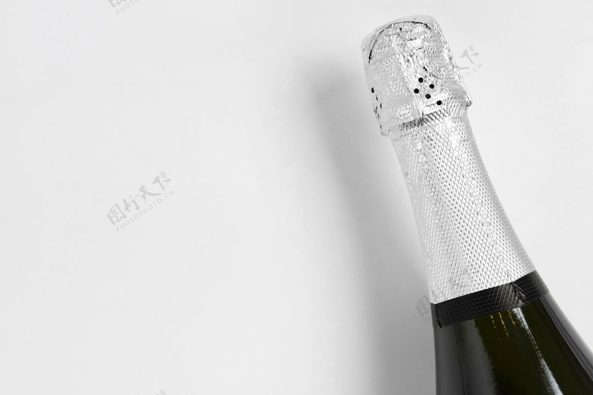 事件香槟瓶模型顶视图新新年聚会