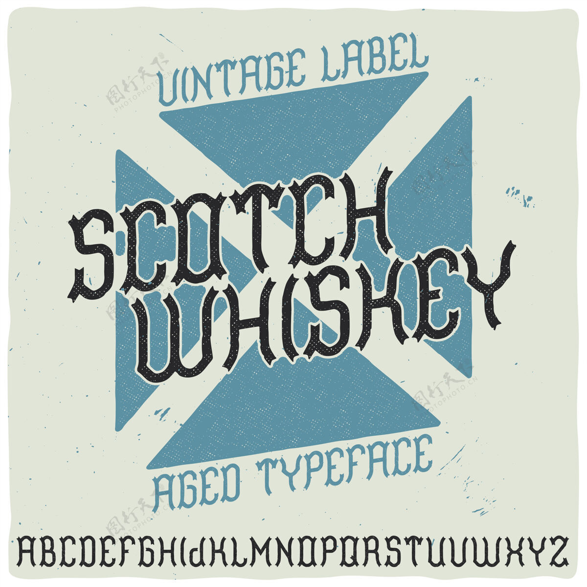 波旁威士忌老式标签字体叫做“苏格兰威士忌”苏格兰威士忌硬的瓶子