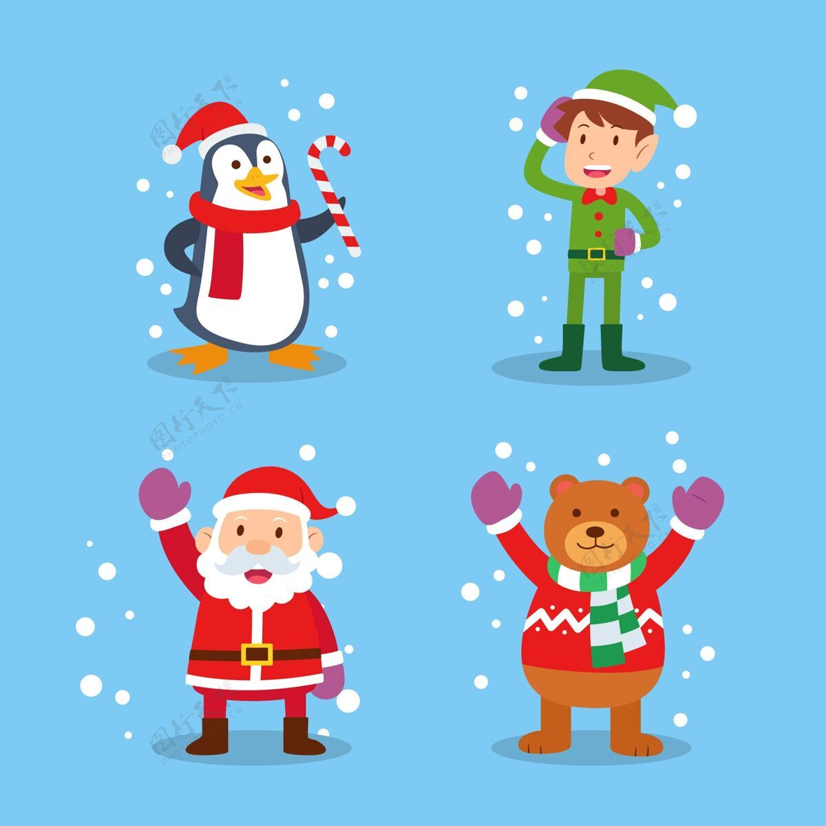 季节平面设计圣诞人物系列文化圣诞节十二月