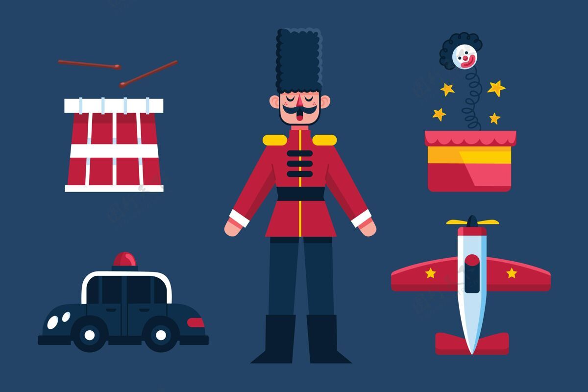 快乐平面设计圣诞玩具系列欢乐文化十二月