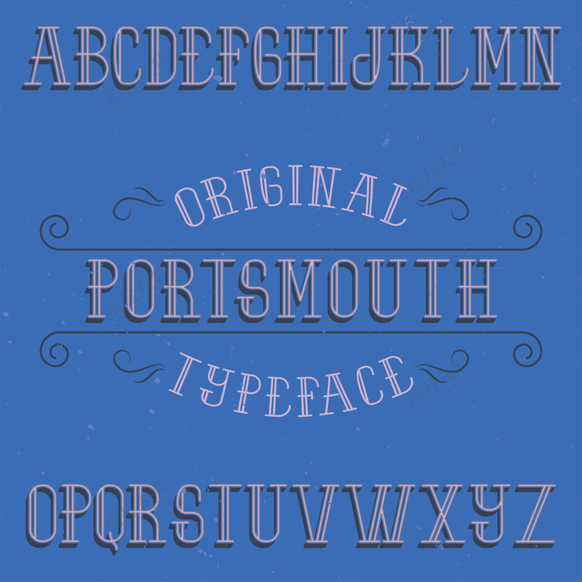 标题复古标签字体名为朴茨茅斯覆盖排版符号